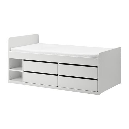 SLÄKT, bed with storage and LURÖY slatted bedbase 1 of 5 open dialog