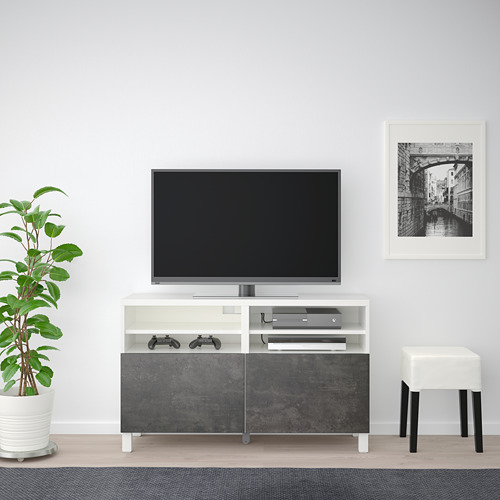 BESTÅ, TV unit with doors. 3 of 7 open dialog