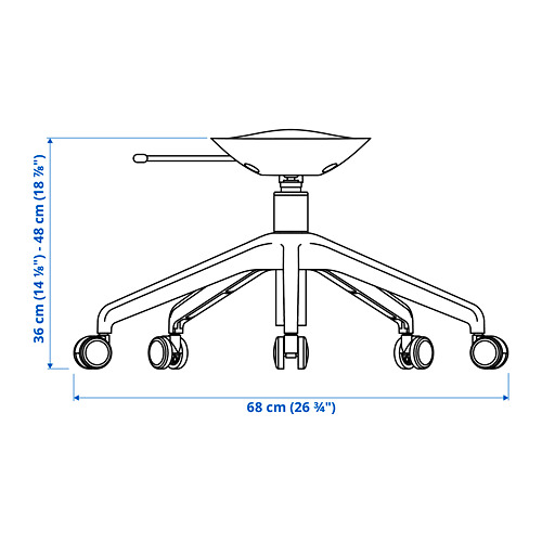 Ilustración con medidas del producto: LÅNGFJÄLL.