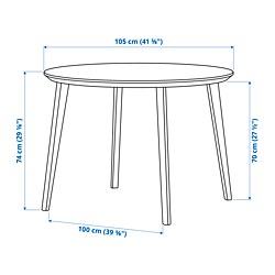 Ilustración de medidas - LISABO/LISABO mesa con 4 sillas