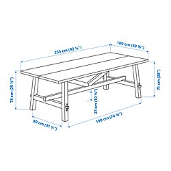 Ilustración de medidas - SKOGSTA/SKOGSTA mesa y 6 sillas