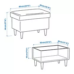 IKEA Santo Domingo - STRANDMON ottoman with storage, Tommaboda deep beige
