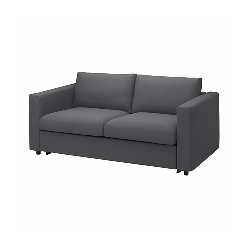 Esta imagen muestra un moderno sofá VIMLE gris con un diseño elegante, que ofrece comodidad con su tejido suave y duradero.