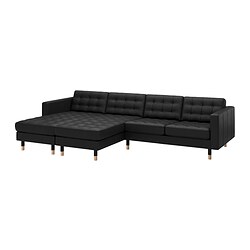MORABO, 4-seat sofa with 2 chaiseslongues, Grann / Bomstad black