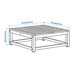 Ilustración de medidas - NÄMMARÖ mesa de centro modular exterior