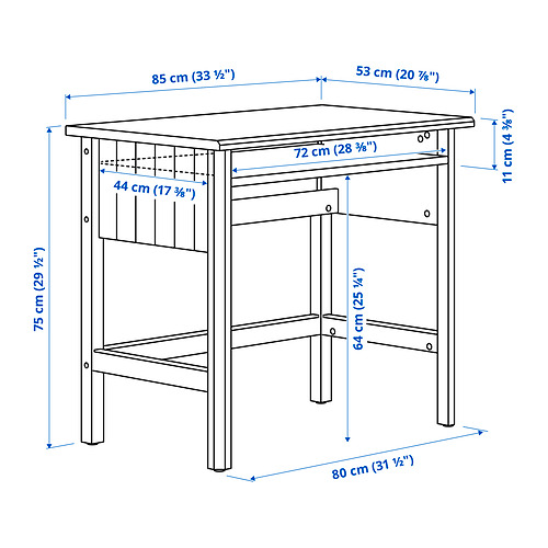 Measurement Illustration - BRYTNING desk