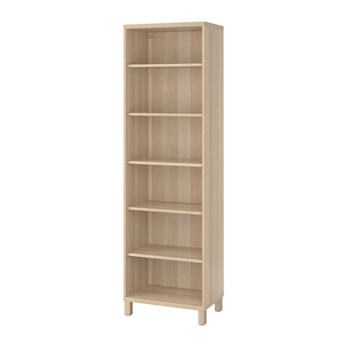 Estantería BESTÅ, beige claro, alta, rectangular, diseño minimalista, estanterías abiertas.