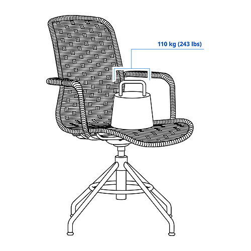 STIGBYGEL, silla giratoria con reposabrazos. 11 de 11 open dialog
