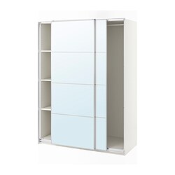 PAX/HASVIK, wardrobe combination, AULI mirror glass