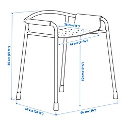 Ilustración de medidas - BÄSINGEN silla de ducha