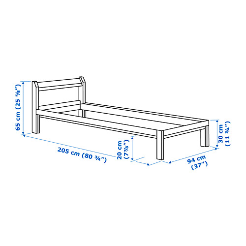 Ilustración con medidas del producto: NEIDEN.