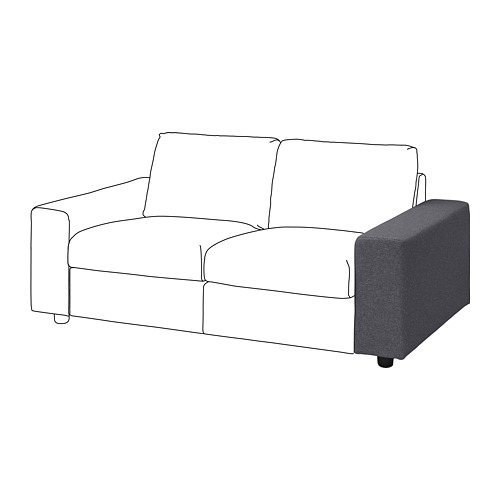 Sofá de dos plazas VIMLE, blanco y negro, diseño minimalista, reposabrazos amplios, tapizado, líneas limpias.