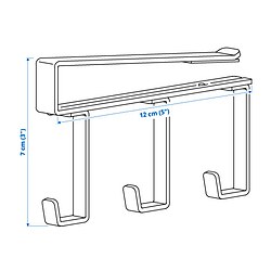 Measurement Illustration - PÅLYCKE clip-on hook rack