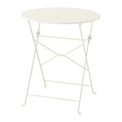 SUNDSÖ, mesa plegable, exterior, Color hueso