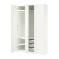PAX/FARDAL/ÅHEIM, wardrobe combination, GRIMO white