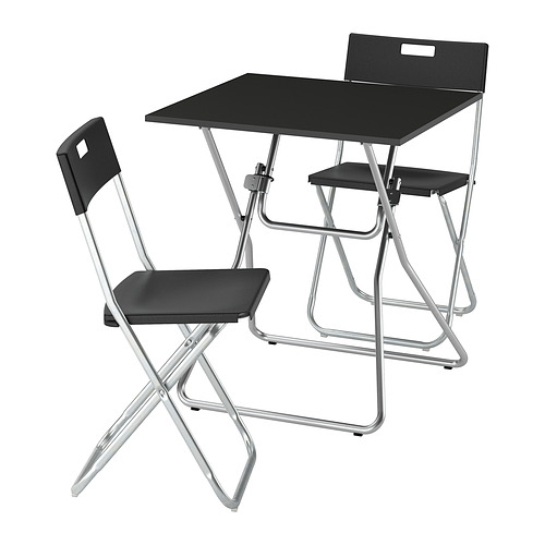GUNDE/GUNDE folding table and 2 chairs