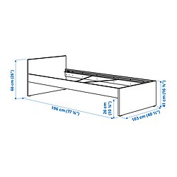 Ilustración de medidas - VIHALS armazón de cama