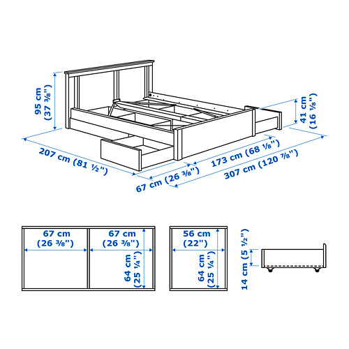 SONGESAND, bed frame with 4 storage boxes. 11 of 11 open dialog