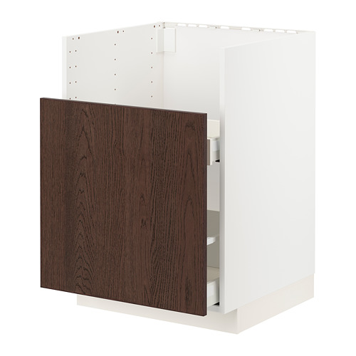Mueble de cocina METOD, madera blanca y oscura, rectangular, diseño moderno.