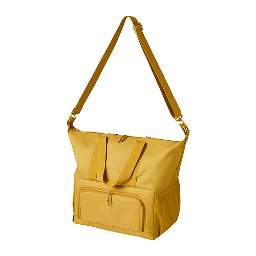 Bolsa KLOTPIL amarillo mostaza; aislado, dos compartimentos separados; Correa ajustable.