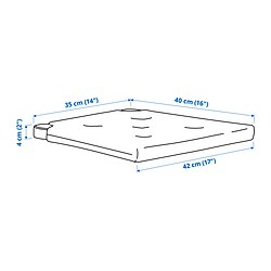 Measurement Illustration - JUSTINA chair pad