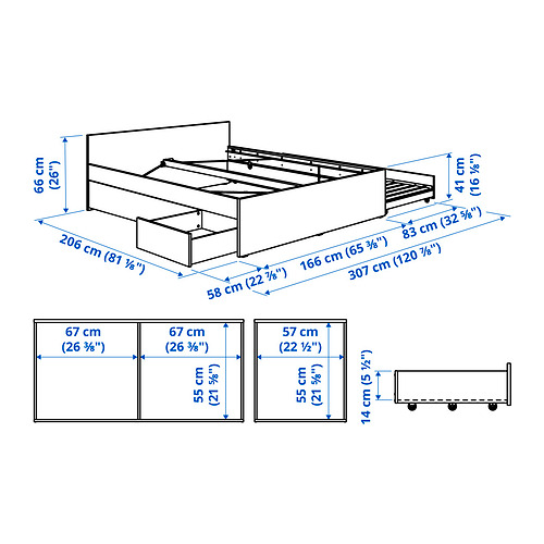 VIHALS, bed with 2 storage boxes and 1 trundle bed. 10 of 10 open dialog
