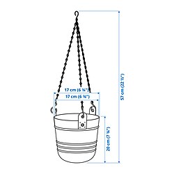 Measurement Illustration - PÄRLRÖNN hanging planter
