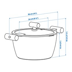 Measurement Illustration - KLIPPFISK pot with lid