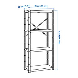 Measurement Illustration - BROR shelving unit, indoor