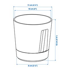 Measurement Illustration - VÅRDTRÄD self-watering plant pot
