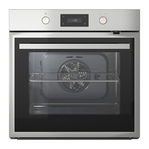 Moderno horno de acero inoxidable con controles digitales. Cocción por convección y múltiples niveles.