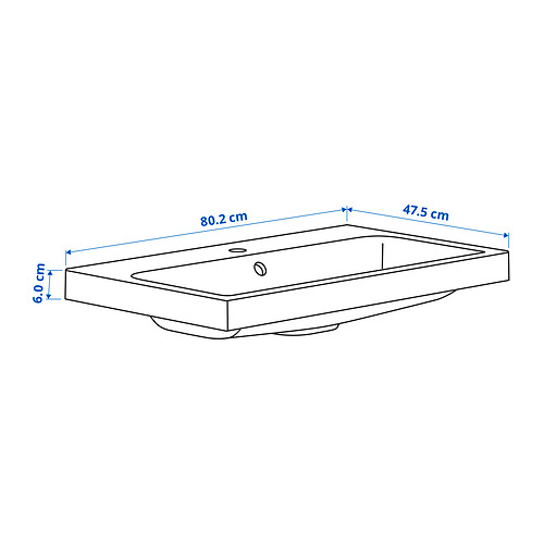Ilustración con medidas del producto: BACKSJÖN.