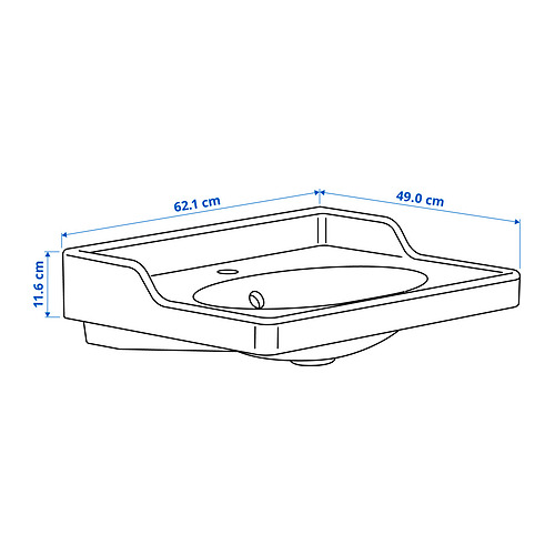 Ilustración con medidas del producto: RUTSJÖN.