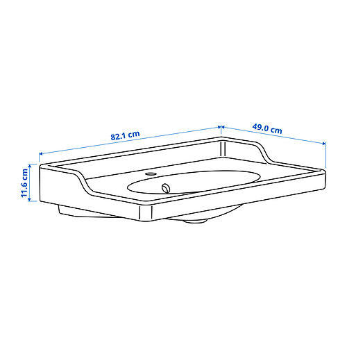 Ilustración con medidas del producto: RUTSJÖN.