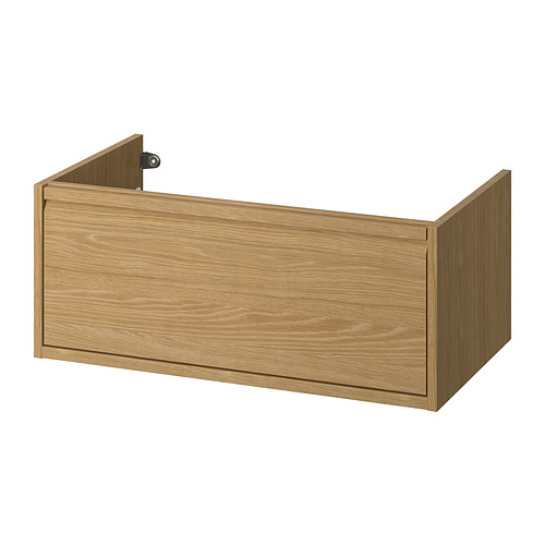 Mueble de baño de pared ÄNGSJÖN roble-marrón con un cajón.