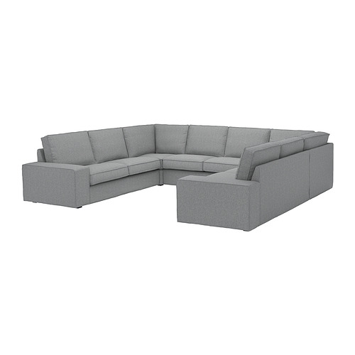 Sofá modular KIVIK gris, diseño moderno con reposabrazos desenfundables, amplios cojines para mayor comodidad.