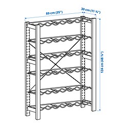 Measurement Illustration - IVAR shelving unit/bottle racks