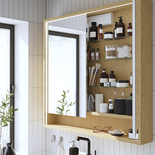 FAXÄLVEN, mirror cabinet with built-in lighting 1630 lm 27000K. 4 of 5 open dialog