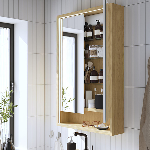 FAXÄLVEN, mirror cabinet w built-in lighting 1370 lm 2700K. 4 of 5 open dialog