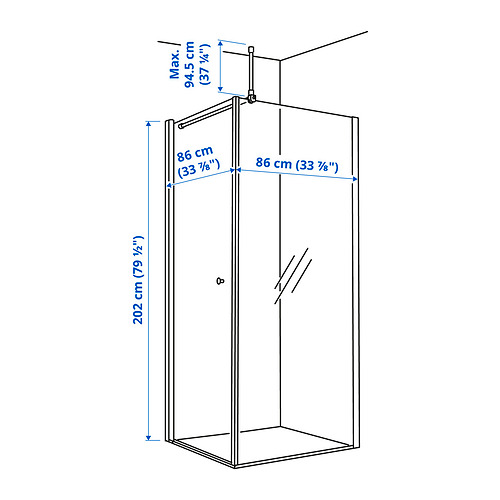 Ilustración con medidas del producto: OPPEJEN.