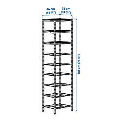 Measurement Illustration - OMAR shelving unit