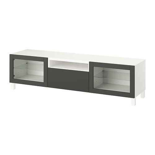 BESTÅ, TV unit with drawer runner, push-open 1 of 9 open dialog