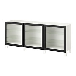 BESTÅ, storage combination with doors, White / Fällsvik anthracite