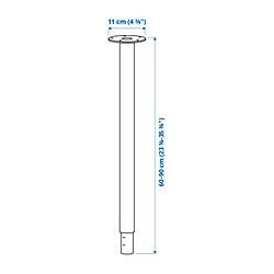 Measurement Illustration - OLOV leg, adjustable