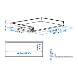 Ilustración de medidas - MAXIMERA gaveta bajo