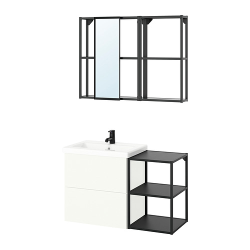 ENHET, Bathroom furniture set with SALJEN tap. 1 of 5 open dialog