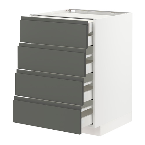Moderno mueble de cocina METOD gris de ikea con cuatro cajones y un diseño elegante.