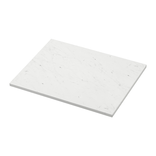Encimera efecto mármol blanco, cuadrada, elegante y moderna.