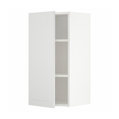 Mueble blanco METOD de Ikea, elegante y moderno, con estante ajustable.