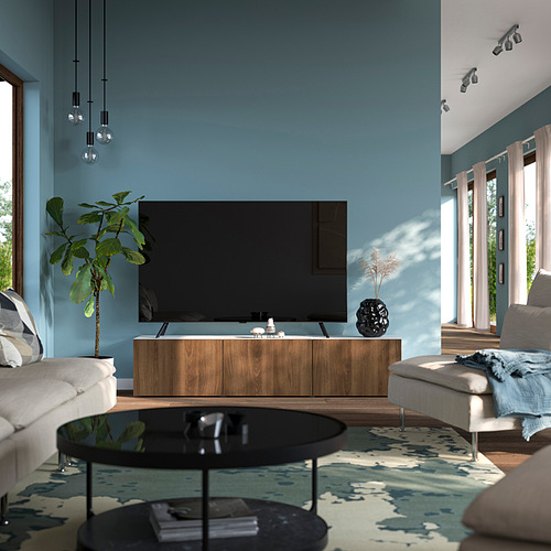 BESTÅ, TV bench with doors. 2 of 7 open dialog